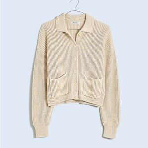 Madewell Ribbed Polo Cardigan Sweater